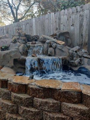 Artificial rock waterfalls