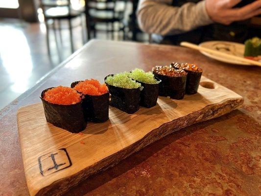 Salmon Roe Sushi Flying Fish Roe Sushi Smelt Fish Roe Sushi