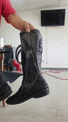 This is the boot before John fixed it.