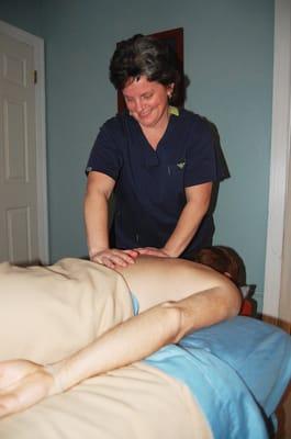 Cathy massaging one of her clients