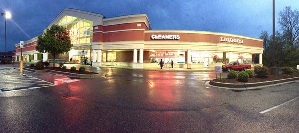 The strip mall included with the dry cleaner.