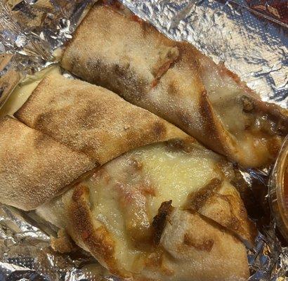 Unassuming Eggplant Parm Calzone. Don't be fooled.