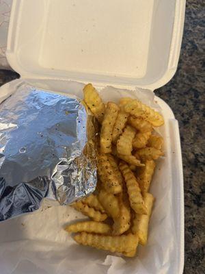 Turkey burgers and fries