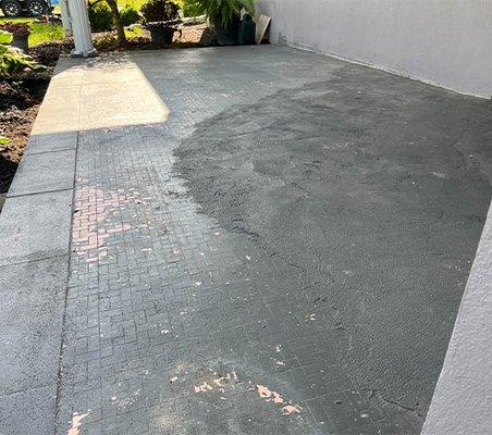 Epoxy Flake Flooring for Homeowner Patio in Shippensburg, PA