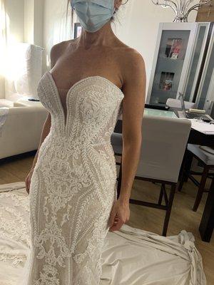 spray tan bridal dress