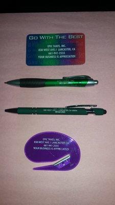 We offer FREE magnets, pens and letter openers! Stop by and pick yours up!