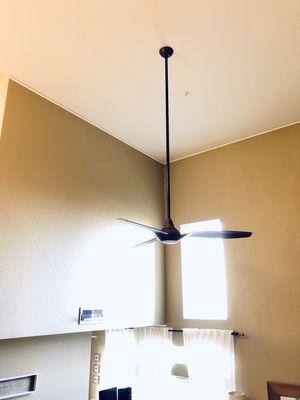 High ceiling fan with light replacement