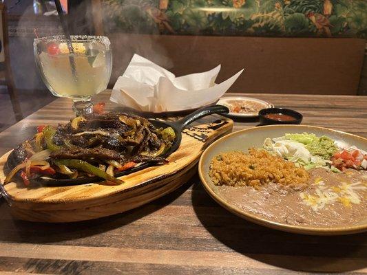 Steak Fajitas and perfect margarita