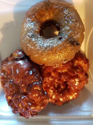 Apple fritters Blueberry donuts