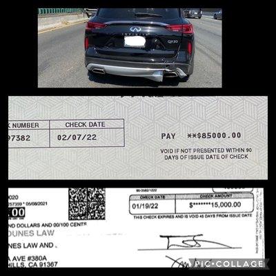 Another $100,000 settlement for a rear end accident!