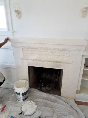 Painted over existing fireplace