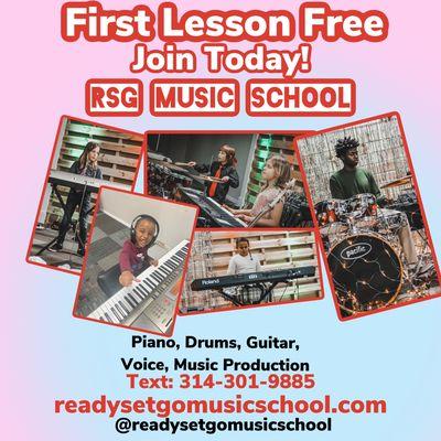 First Lesson Free! join RSG Music School Today!!! 
readysetgomusicschool.com