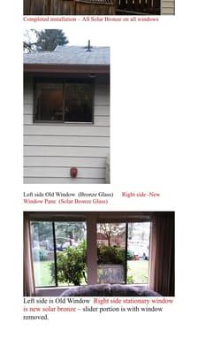 Before and after glass changein customers home