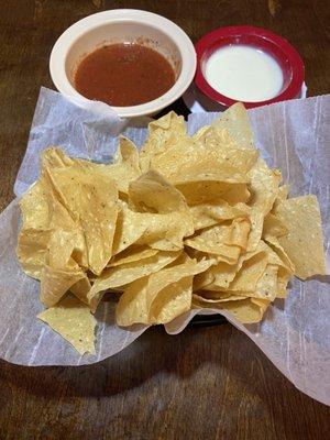 Nachos salsa and queso