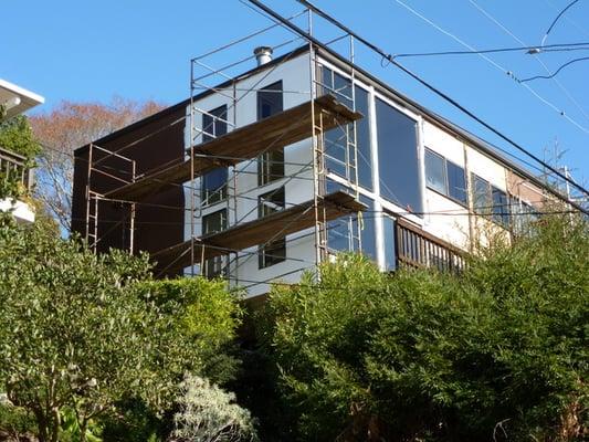 Repairing dry rot and replacing front windows