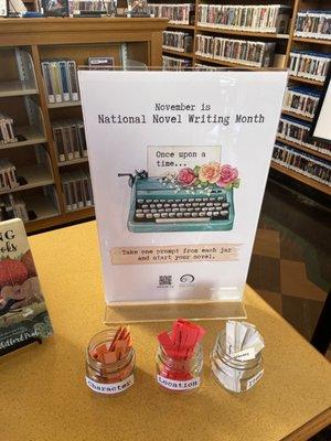 National novel writing month!