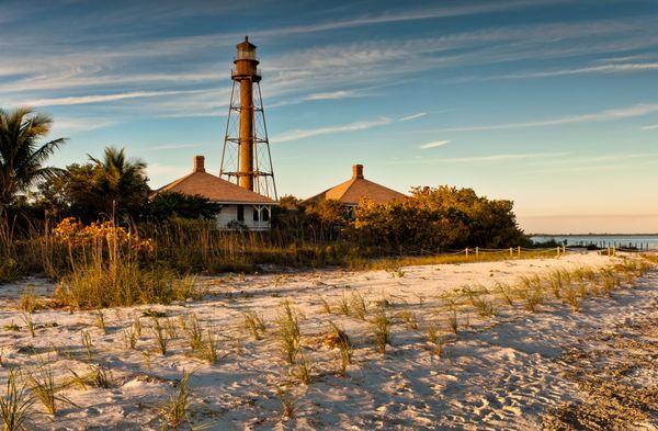 The Historic Sanibel Lighthouse greets the sunrise every morning from the East end.