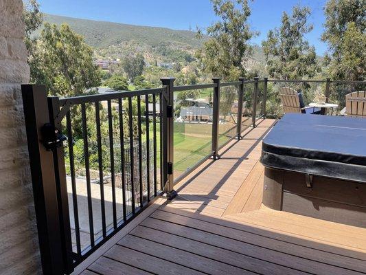 Deck Replacement, Aluminum Railing System Installation, Full Glass