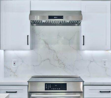 Quartz backsplash