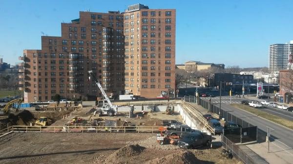 View from out 3rd floor window. Building a Whole Foods next door,  I believe.