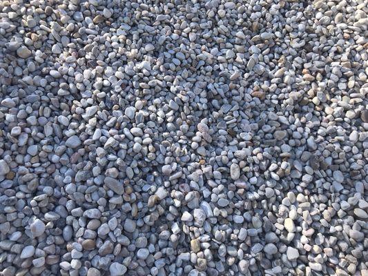 They have all kinds of beautiful pebbles ranging from white to cream and brown.