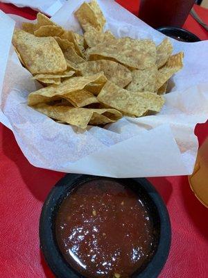 The BEST chips and hot sauce I've had in a while. Never would of expected that here!