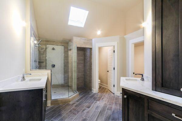 Master Bathroom with Custom Porcelain Tile