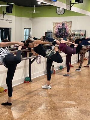 Barre class stretches