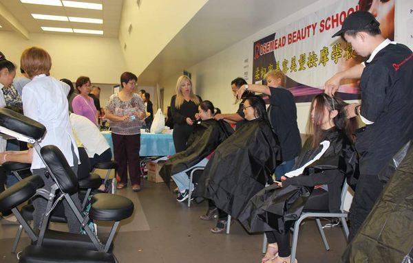 Free hair cuts & free massage in the community