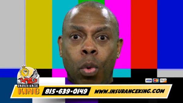 Insurance King commercial featuring Michael Winslow from Police Academy movies