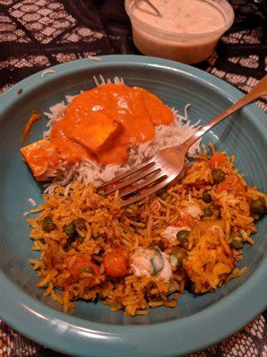 Paneer Tikka masala, biryani