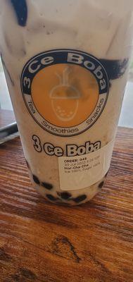 One of the best boba drink ever tasted real delicious horchata flavor boba.