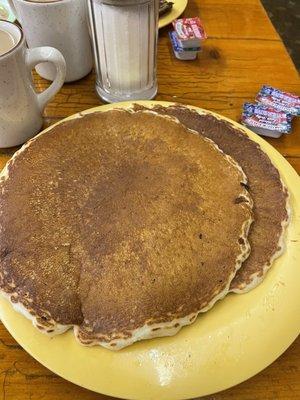 Two very large pancakes