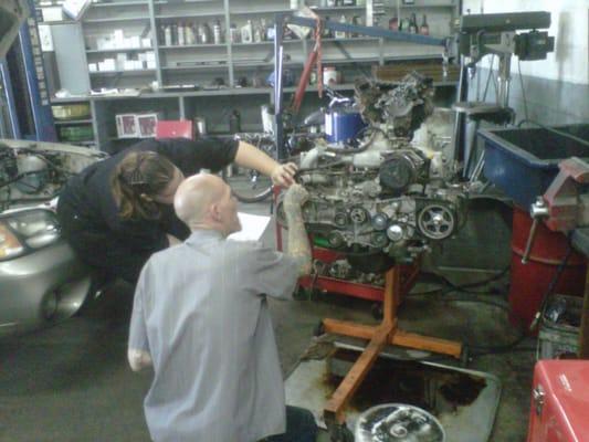 Getting an engine ready for replacment.