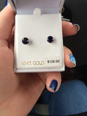 Sapphire earrings were $125 but I got them for $45.57!