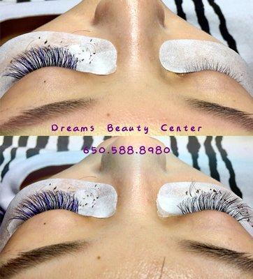 Purple, Blue mix Black volume Eyelash set