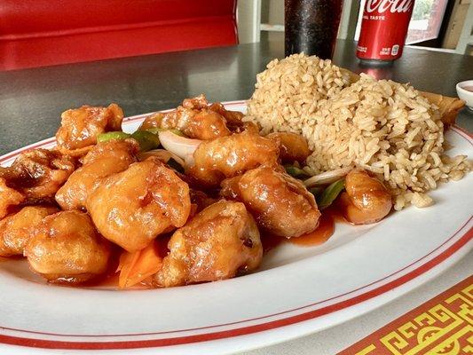 Sweet and sour pork lunch combo