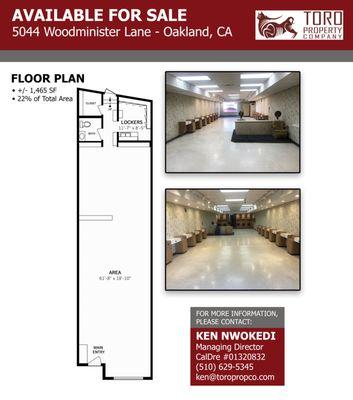 Retail For Lease:
 Floor Plan
 5044 Woodminister Lane
 Oakland, CA