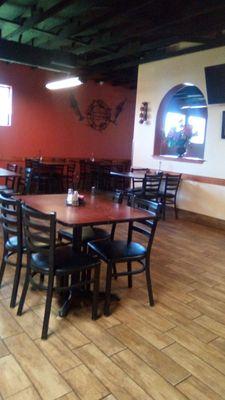 Inside Los Mariachis on Motel Blvd. Reopened in spring of 2024. Clean and pleasant place to dine.