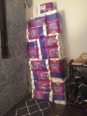 They had a sale on toilet paper, so I stocked up!