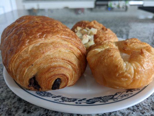 Chocolate croissant, kouign-amann