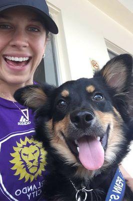 Lauren with one of her favorite pup's, Sunny!