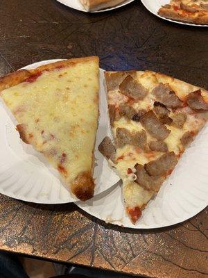 Chicago deep dish & sausage slices