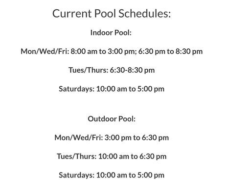 Indoor/Outdoor Pool Schedules-November 2018