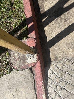 Cracked curb