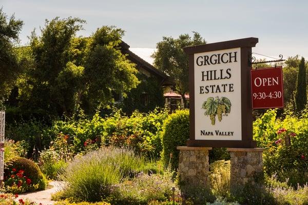 Entrance to Grgich Hills Estate on Highway 29 in Rutherford.