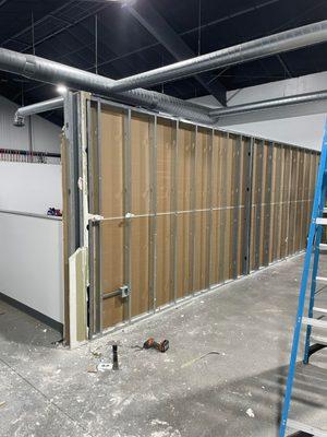 Dividing wall coming down.