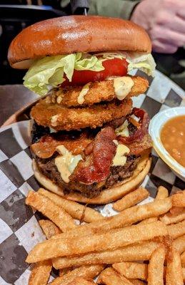 Fried green tomato burger