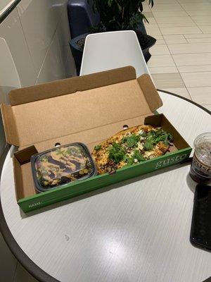 Wild shroom pizza and an el ranchero salad