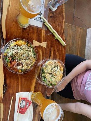 Sushi Freak poke bowls and Slice of Heffen beers